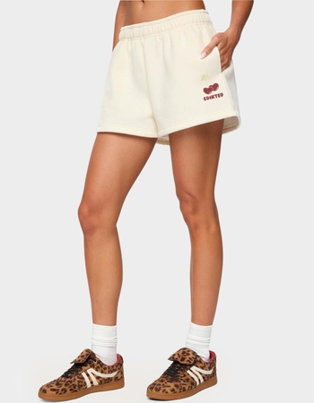 EDIKTED Cherry Babe Sweat Shorts Alternative Image