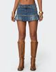 EDIKTED Bubble Hem Denim Mini Skirt image number 1