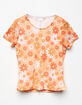 FULL TILT Retro Floral Mesh Girls Tee image number 1