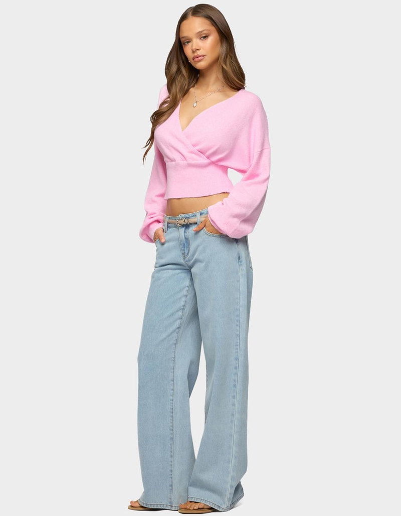 EDIKTED Lillia V-Neck Wrap Sweater image number 3