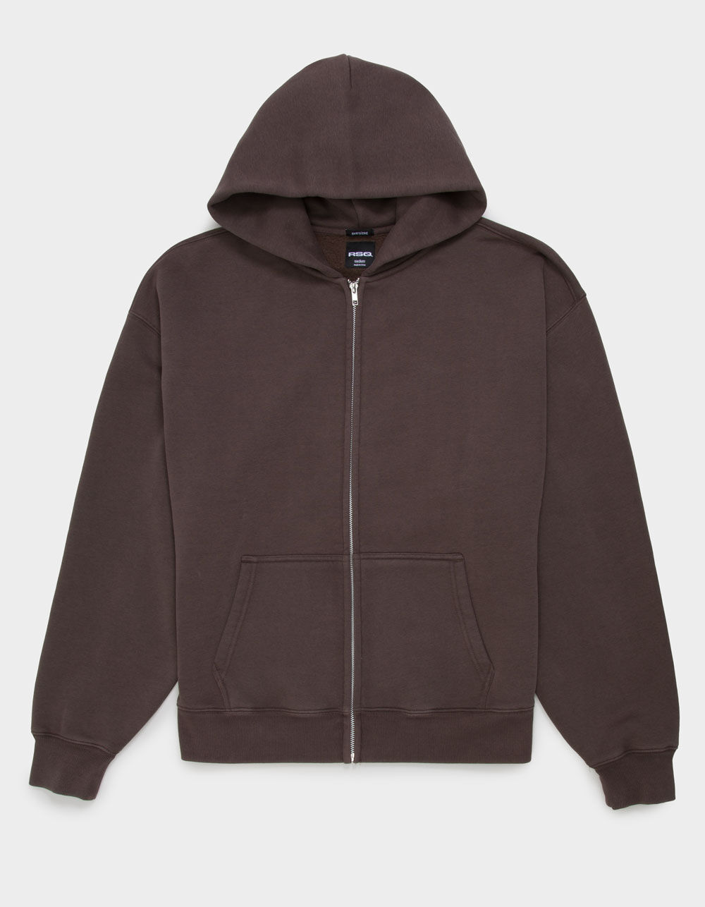 RSQ Mens Oversized Zip-Up Hoodie - DARK BROWN | Tillys