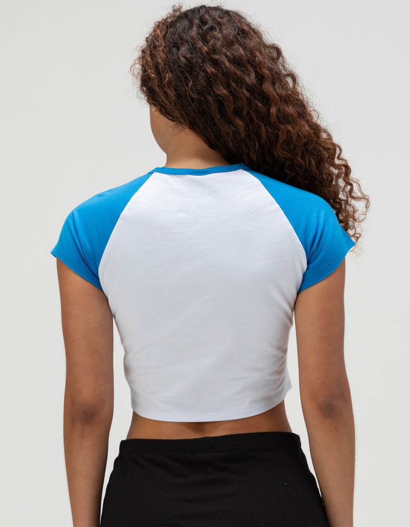HYPE AND VICE UCLA Womens Crop Raglan Tee image number 3