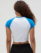 HYPE AND VICE UCLA Womens Crop Raglan Tee image number 4