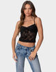 EDIKTED Cami Sheer Lace Tank Top image number 1