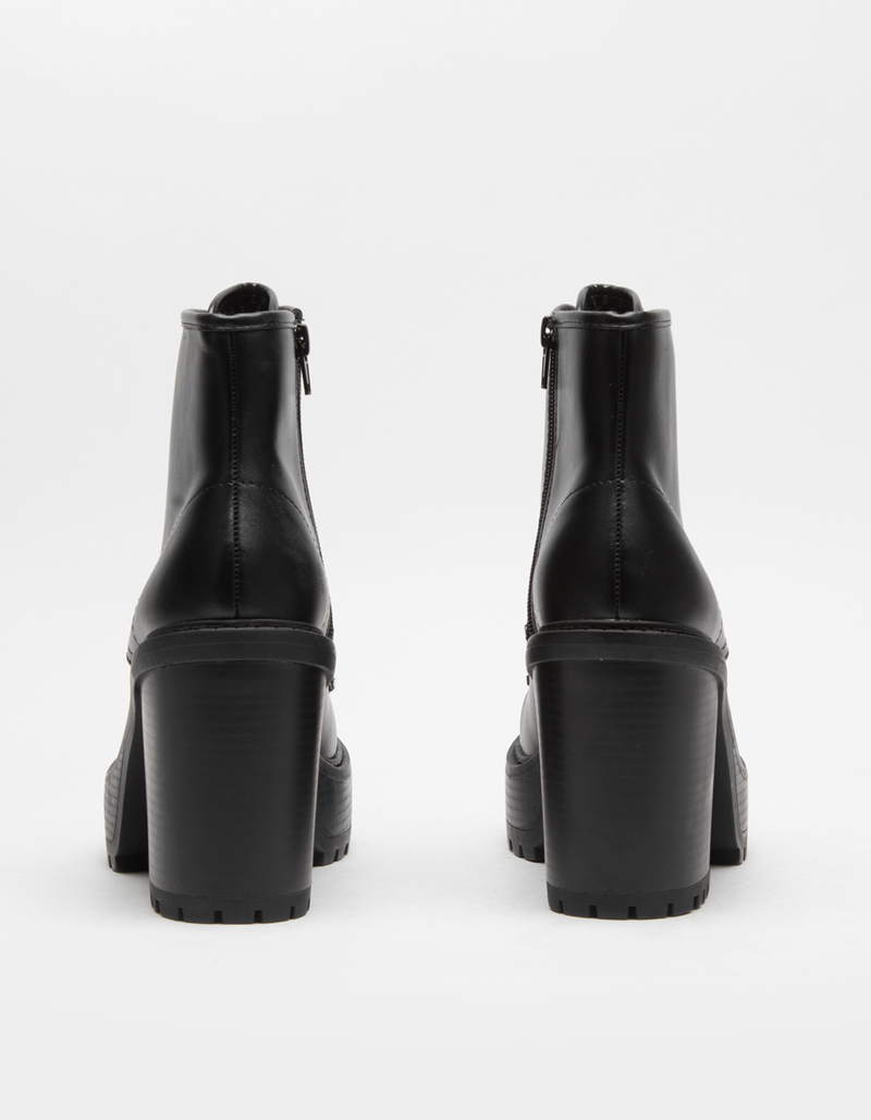 SODA Lace Up Womens Black Platform Booties image number 3