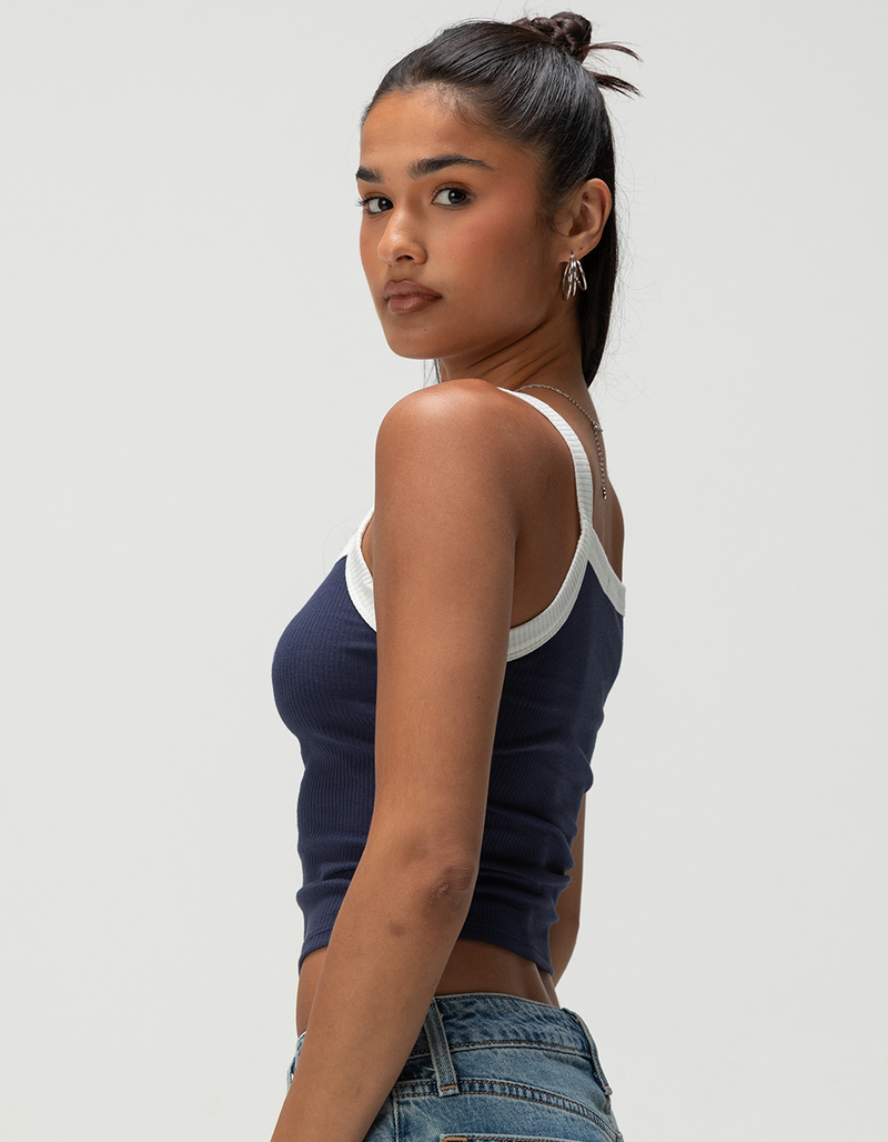 HEART & HIPS Square Neck Womens Ringer Cami image number 2