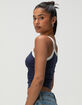 HEART & HIPS Square Neck Womens Ringer Cami image number 3