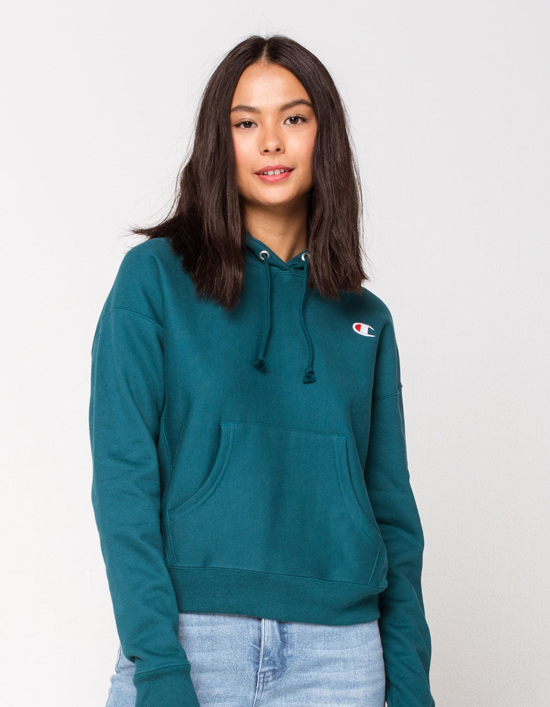CHAMPION Reverse Weave Jade Womens Hoodie image number 0