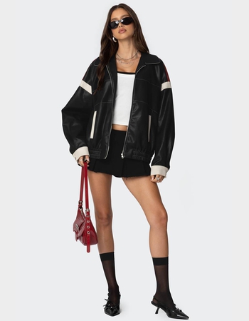 EDIKTED North Star Faux Leather Jacket Alternative Image