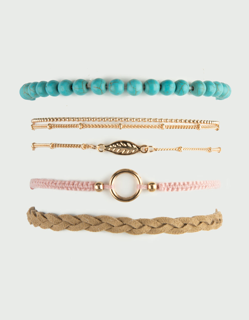 FULL TILT 5 Pack Feather & Braid Bracelets image number 0