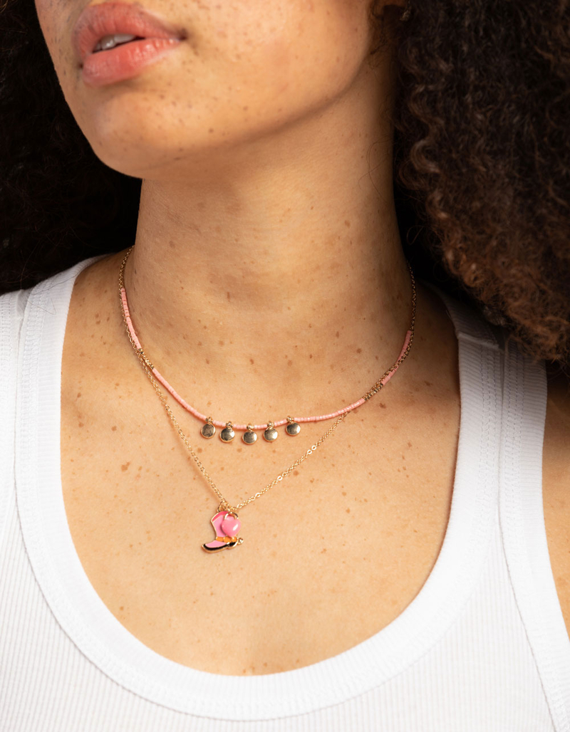 FULL TILT Layered Cowboy Boot Necklace image number 0
