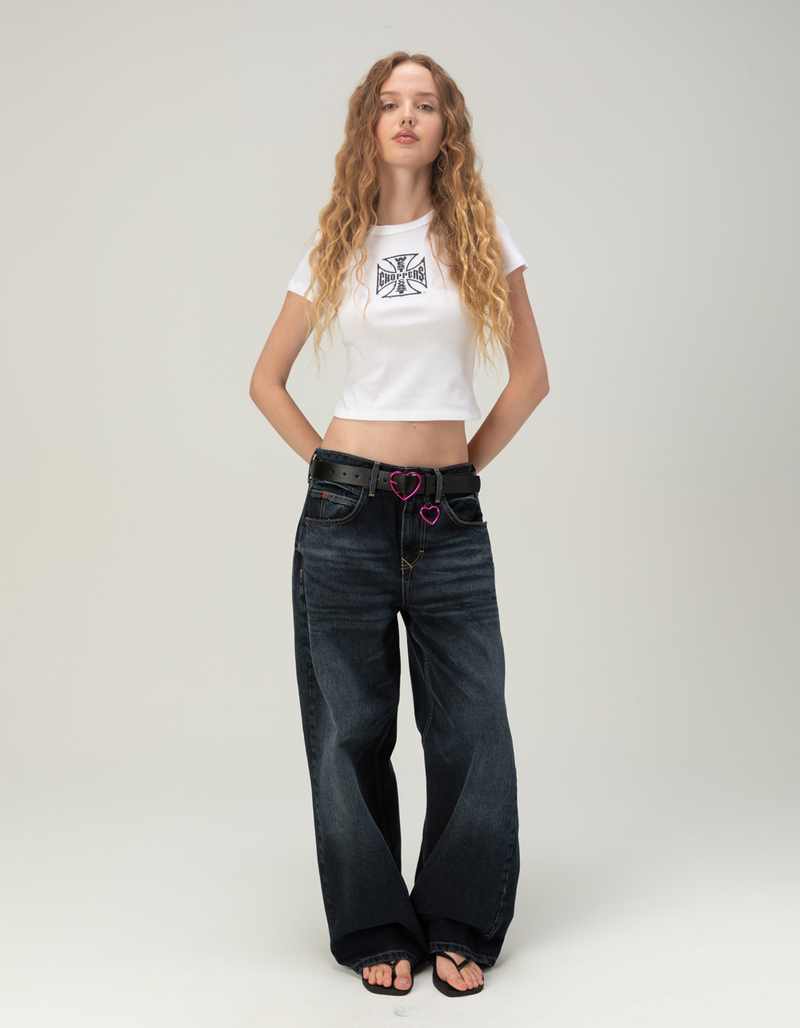 WEST COAST CHOPPERS Stroke Logo Womens Baby Tee image number 3
