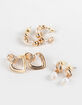 FULL TILT 3 Pack Heart/Puka Shell/Pearl Earrings image number 1
