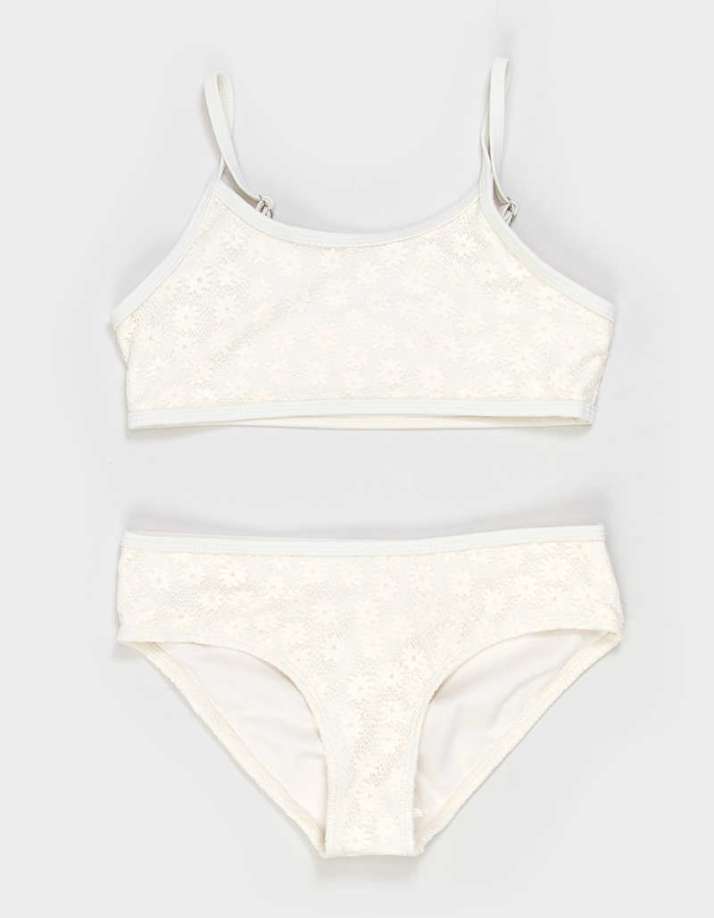 FULL TILT Textured Girls Bralette Bikini Set image number 1