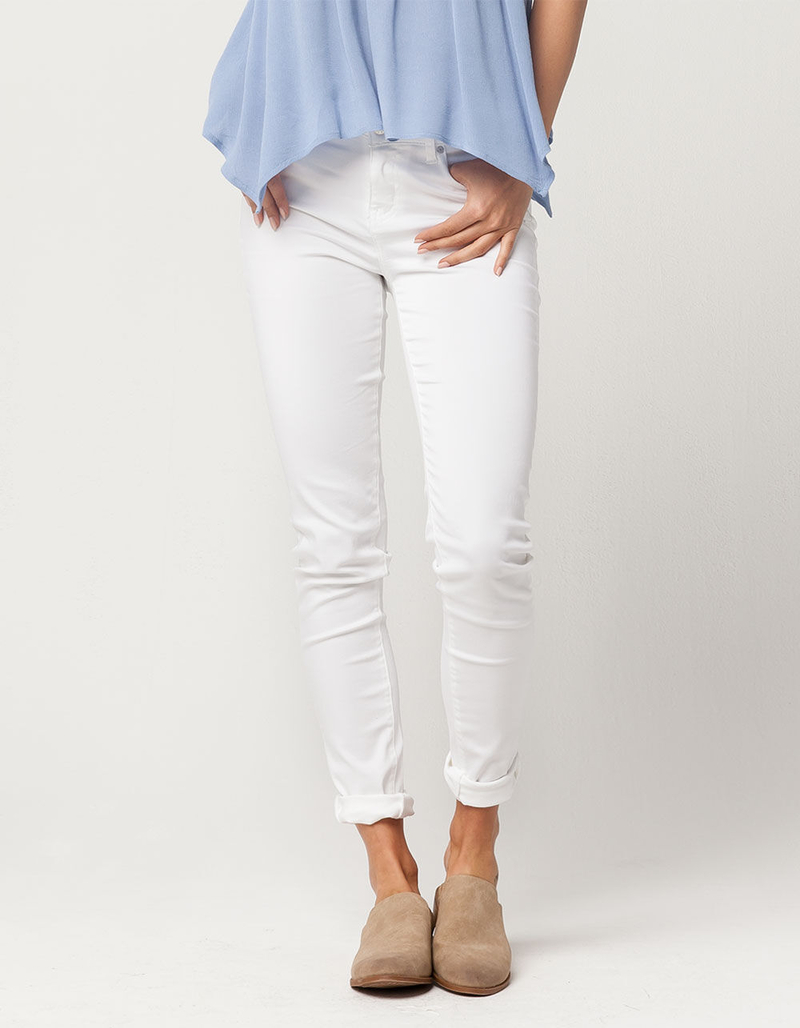 CELEBRITY Pink Womens White Denim Skinny Jeans image number 0