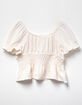 NO COMMENT Smocked Girls Babydoll Top