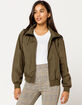 FULL TILT Hooded Olive Womens Bomber Jacket image number 1