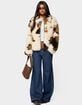 EDIKTED Rayan Cow Print Faux Fur Jacket image number 5
