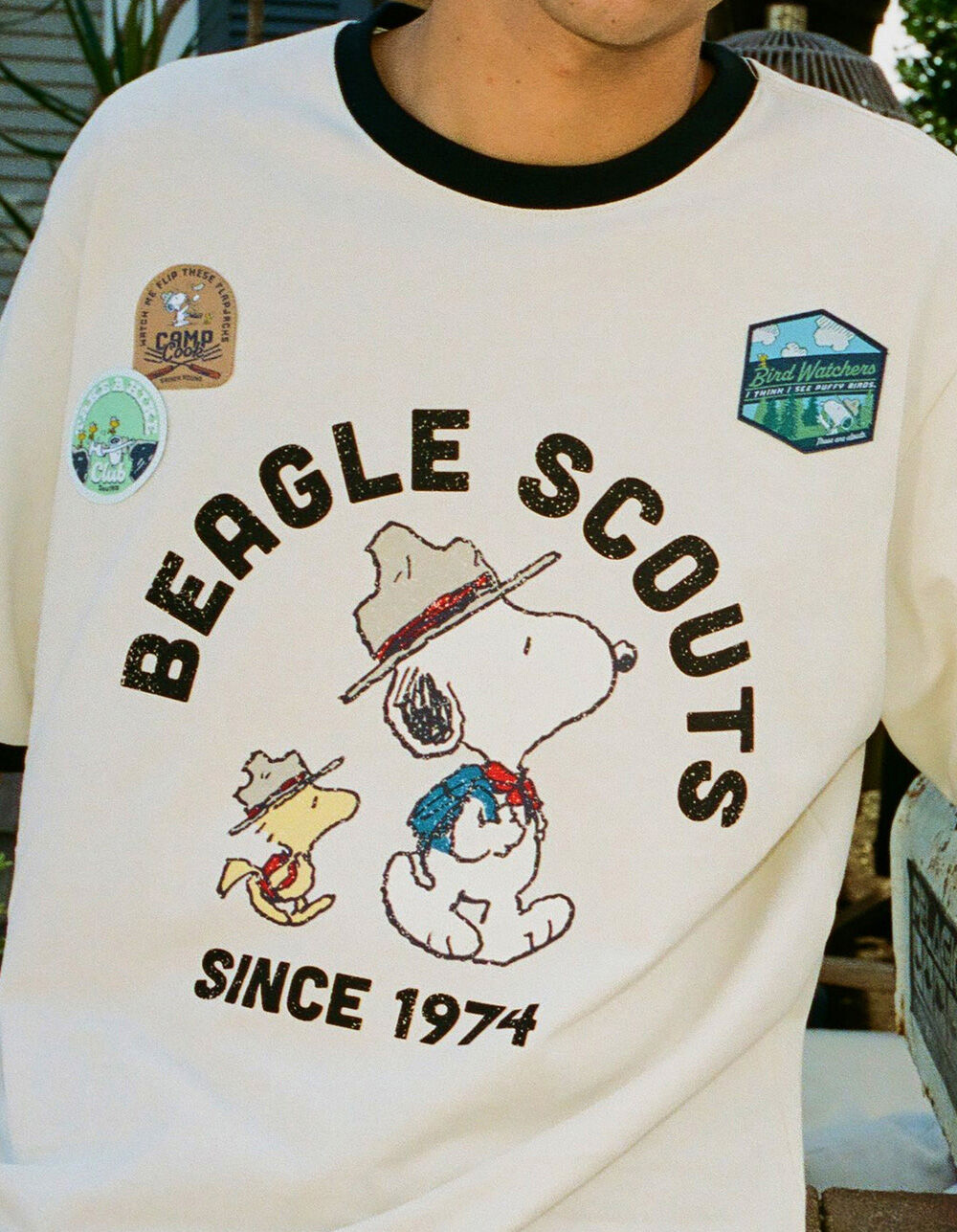 RSQ x Peanuts Patch Mens Boxy Tee - OFF WHITE | Tillys