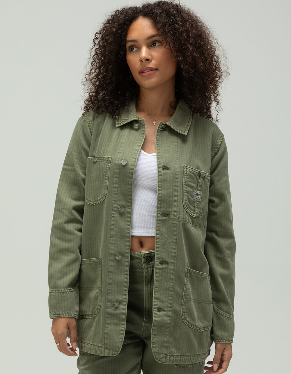 りーこ LEE Utility Chore Womens Jacket - ARMY | Tillys