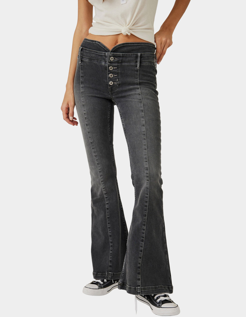 FREE PEOPLE After Dark Mid Rise Flare Womens Jeans image number 0
