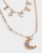 FULL TILT Dainty Moon Colored Stone Layered Necklace image number 2