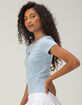 RSQ x Peanuts Womens Embroidered Baby Tee image number 3