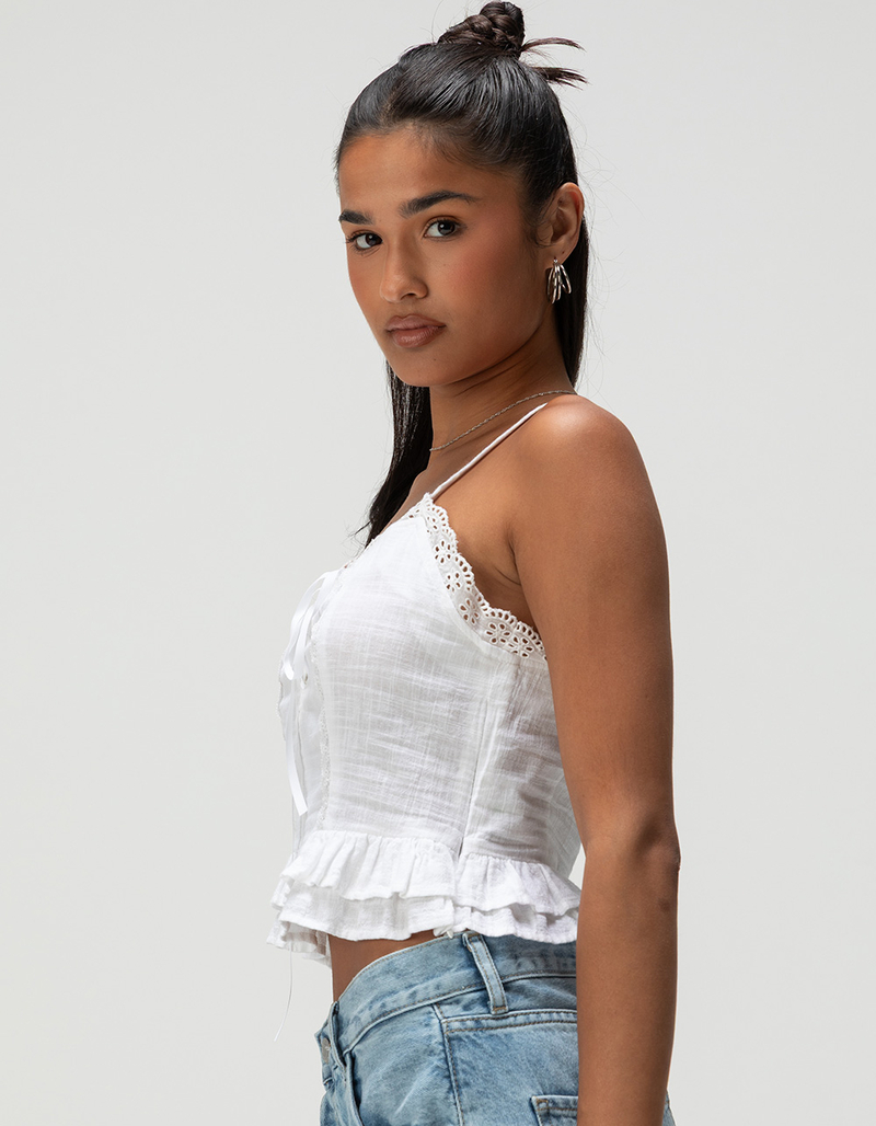 NOISY MAY Cille Womens V-Neck Tie Top image number 2