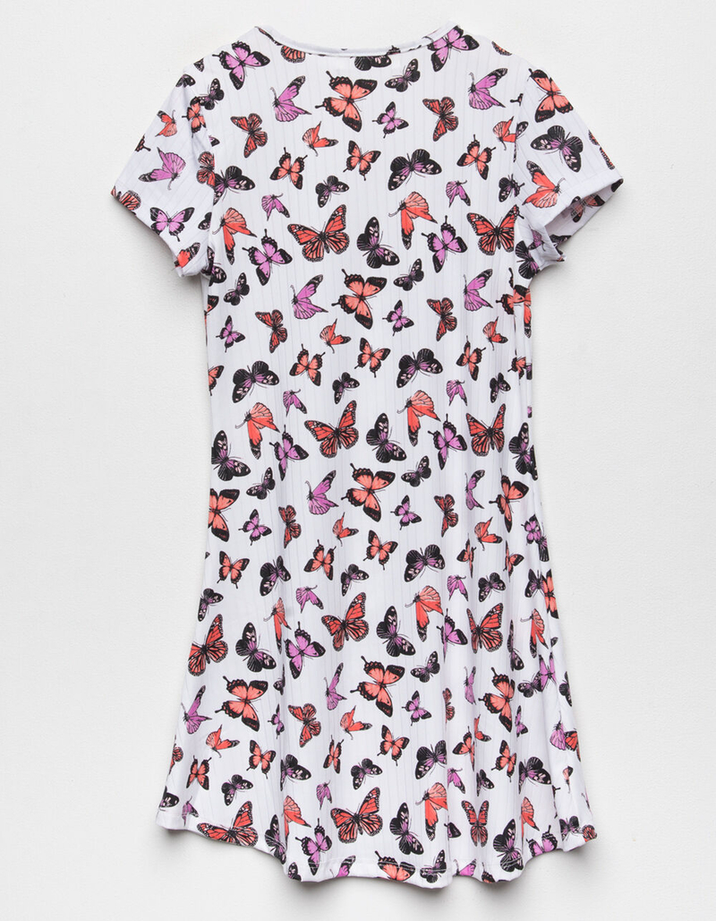 FULL CIRCLE Butterfly Girls White Fit & Flare Dress image number 1