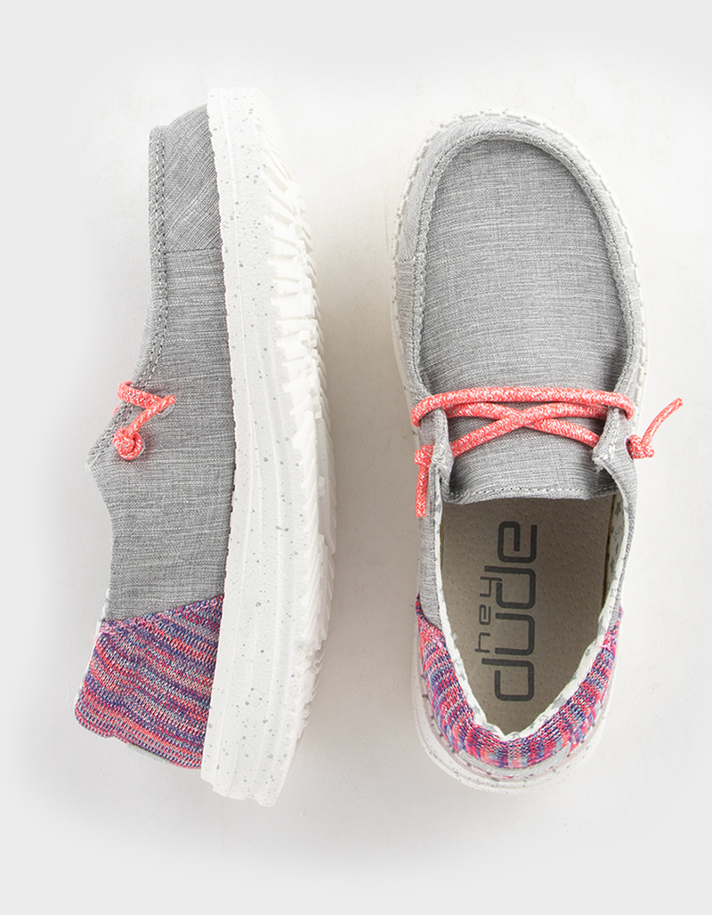 HEY DUDE Wendy Youth Funk Grey Girls Shoes image number 4
