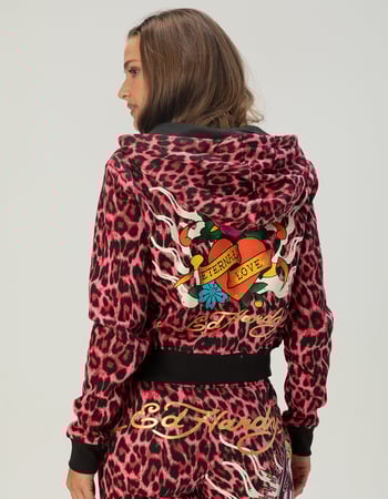 ED HARDY Panther Womens Zip-Up Hoodie Alternative Image