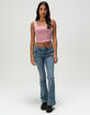 BOZZOLO Womens Lace Trim Square Neck Top image number 5