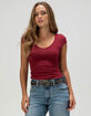 TILLYS Womens V-Neck Cap Sleeve Top image number 1