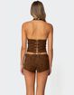 EDIKTED Sloane Faux Suede Halter Top image number 4