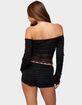 EDIKTED Tauri Lacey Ruffled Off Shoulder Top image number 3