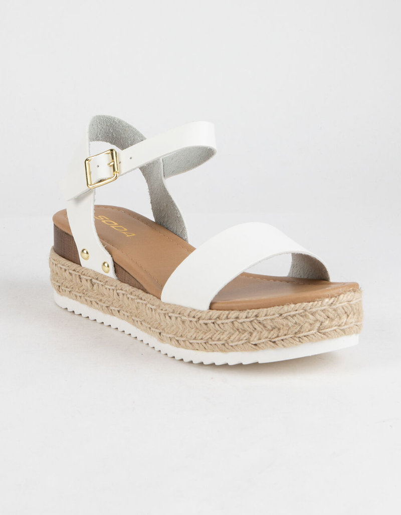 SODA Clip Espadrille White Womens Flatform Sandals image number 0