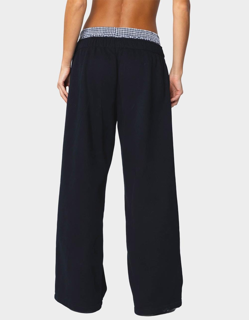 EDIKTED Gingham Boxer Detail Sweatpants image number 4
