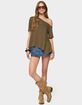 EDIKTED Studded Grommet Denim Mini Skort image number 5