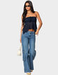 EDIKTED Embroidered Sheer Strapless Top image number 2