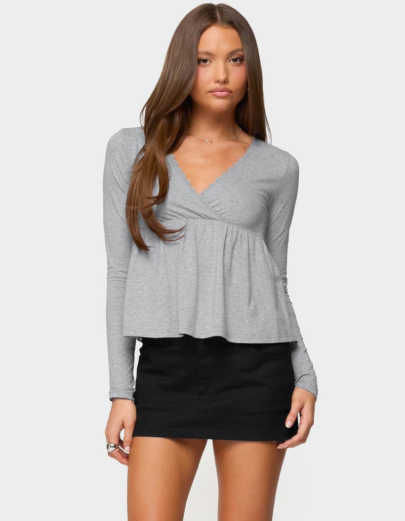 EDIKTED Kenzie Long Sleeve Babydoll Top image number 0