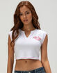 TRUE RELIGION Crystal Leopard Womens Ribbed Notch Baby Tee image number 2