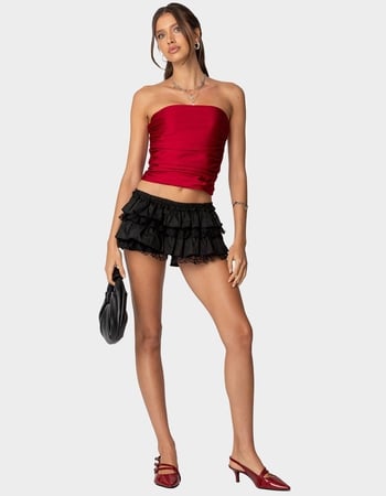 EDIKTED Maxeen Shiny Gathered Tube Top Alternative Image