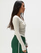 FULL TILT Womens Rib Long Sleeve Henley Top image number 3