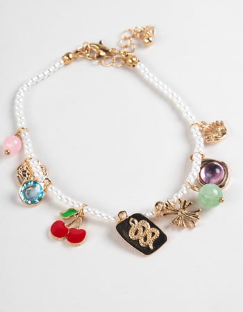FULL TILT Cross/Pearl Multi Charm Bracelet Alternative Image