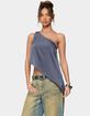 EDIKTED Asymmetric Satin Effect One Shoulder Top image number 2