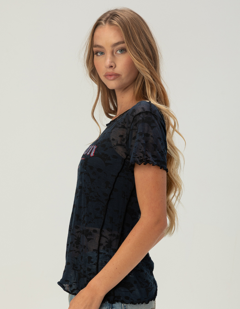 AFFLICTION Angel Wings Bo Womens Sheer Top image number 2