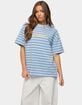 EDIKTED Chill Girl Striped Oversized Tee image number 1