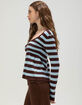 RSQ Womens Stripe Babydoll Sweater image number 3