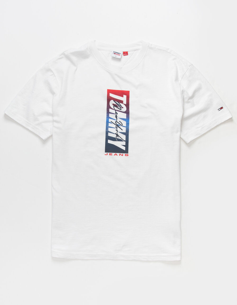 TOMMY JEANS Vertical Front Logo Mens T-Shirt image number 0