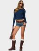 EDIKTED Larah Boat Neck Cable Knit Sweater image number 5